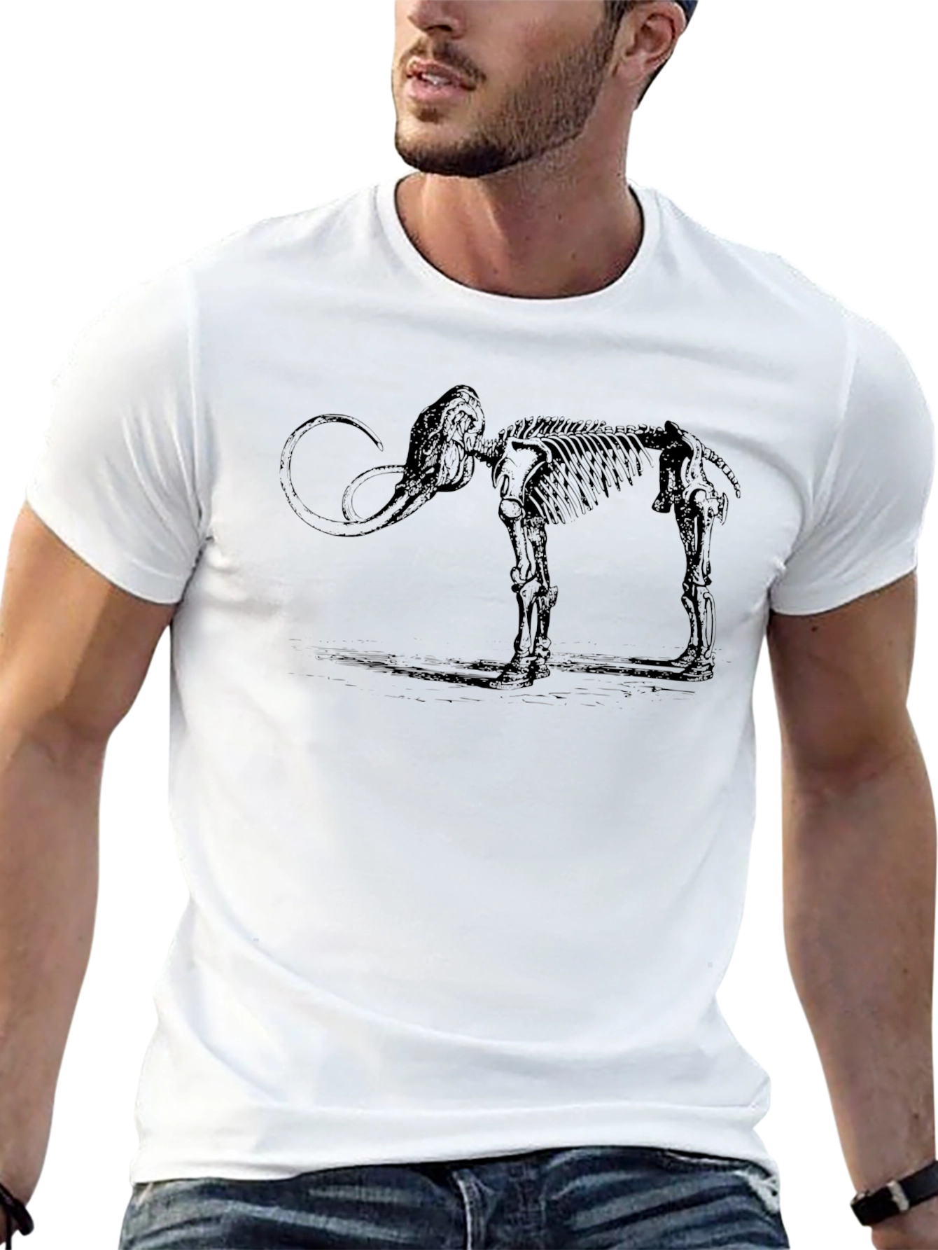 Mammoth Skeleton Graphic Tee - Black