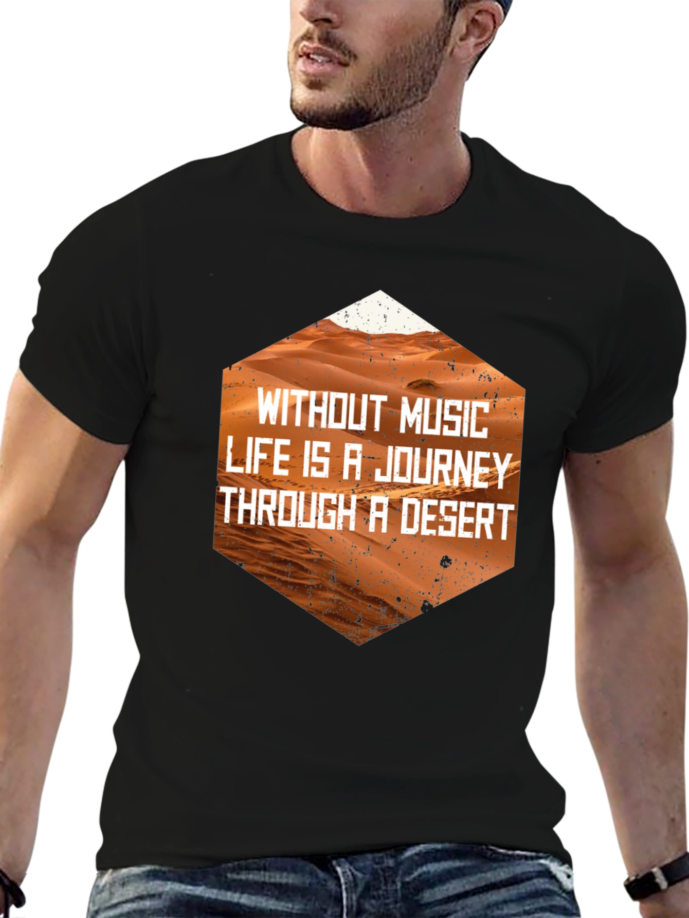 Music is Life Desert Journey Black Tee