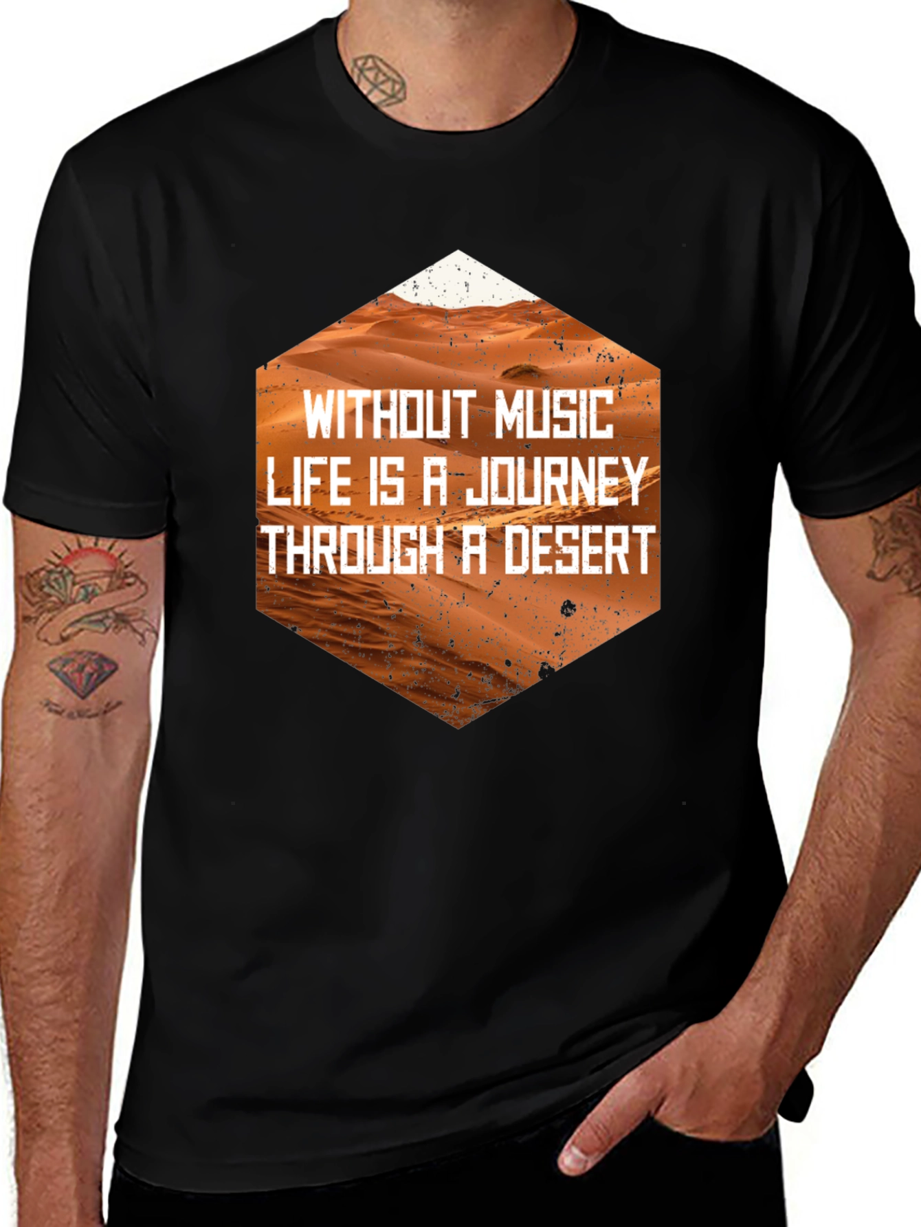 Music is Life Desert Journey Black Tee