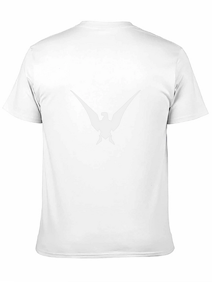Black T-Shirt with White Bird Graphic