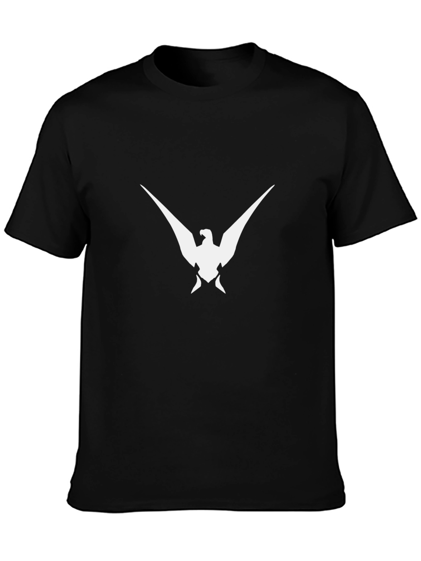 Black T-Shirt with White Bird Graphic
