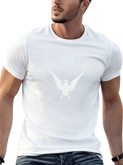 Black T-Shirt with White Bird Graphic