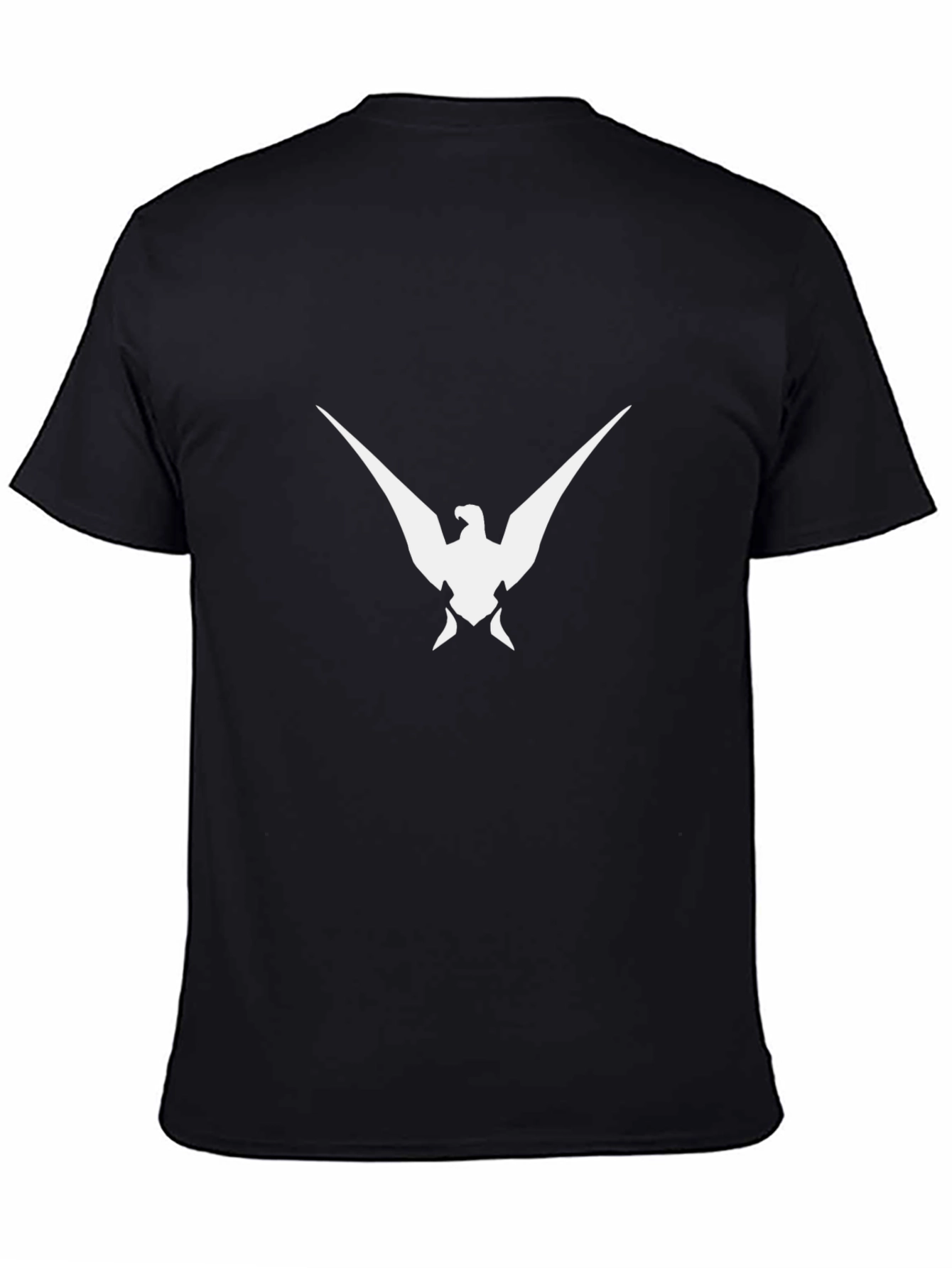 Black T-Shirt with White Bird Graphic
