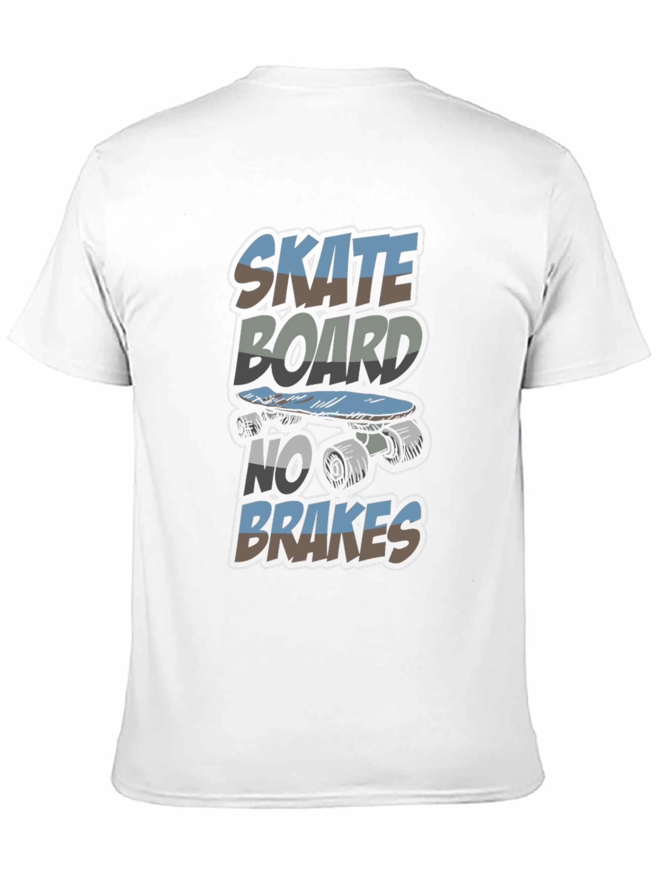 Skateboard No Brakes Graphic Tee - Cool Skater Style