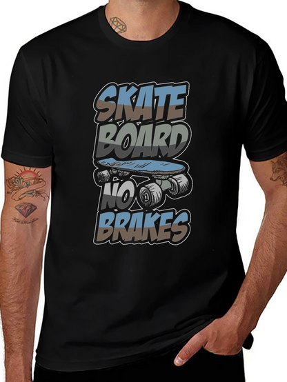Skateboard No Brakes Graphic Tee - Cool Skater Style