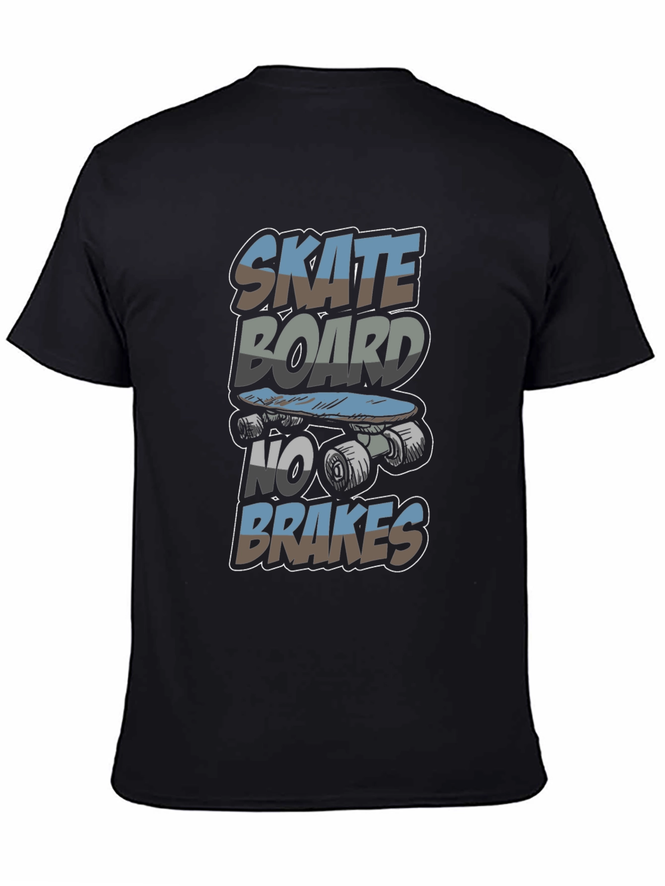 Skateboard No Brakes Graphic Tee - Cool Skater Style