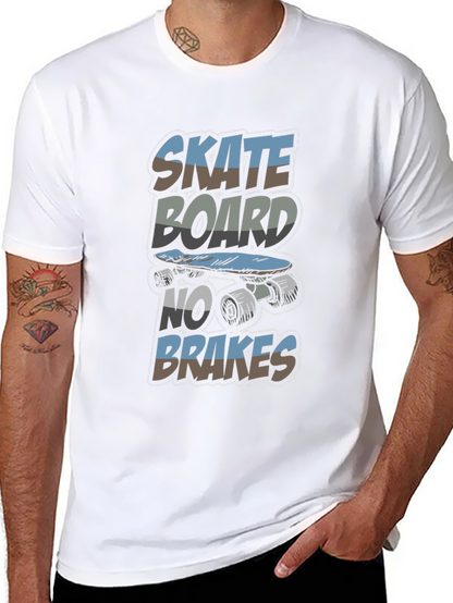 Skateboard No Brakes Graphic Tee - Cool Skater Style