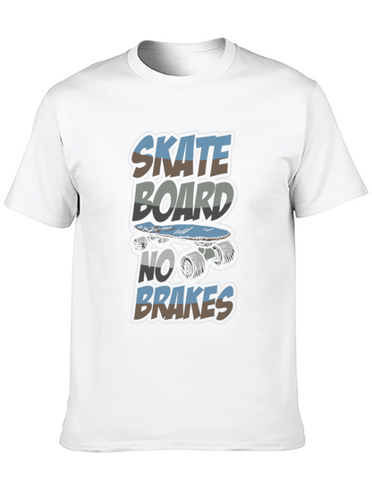 Skateboard No Brakes Graphic Tee - Cool Skater Style