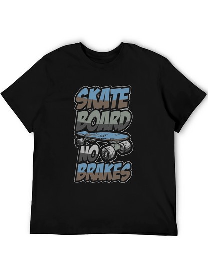 Skateboard No Brakes Graphic Tee - Cool Skater Style