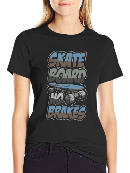 Skateboard No Brakes Graphic Tee - Cool Skater Style