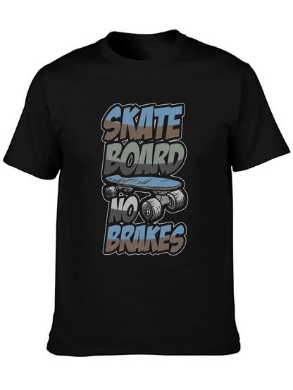 Skateboard No Brakes Graphic Tee - Cool Skater Style