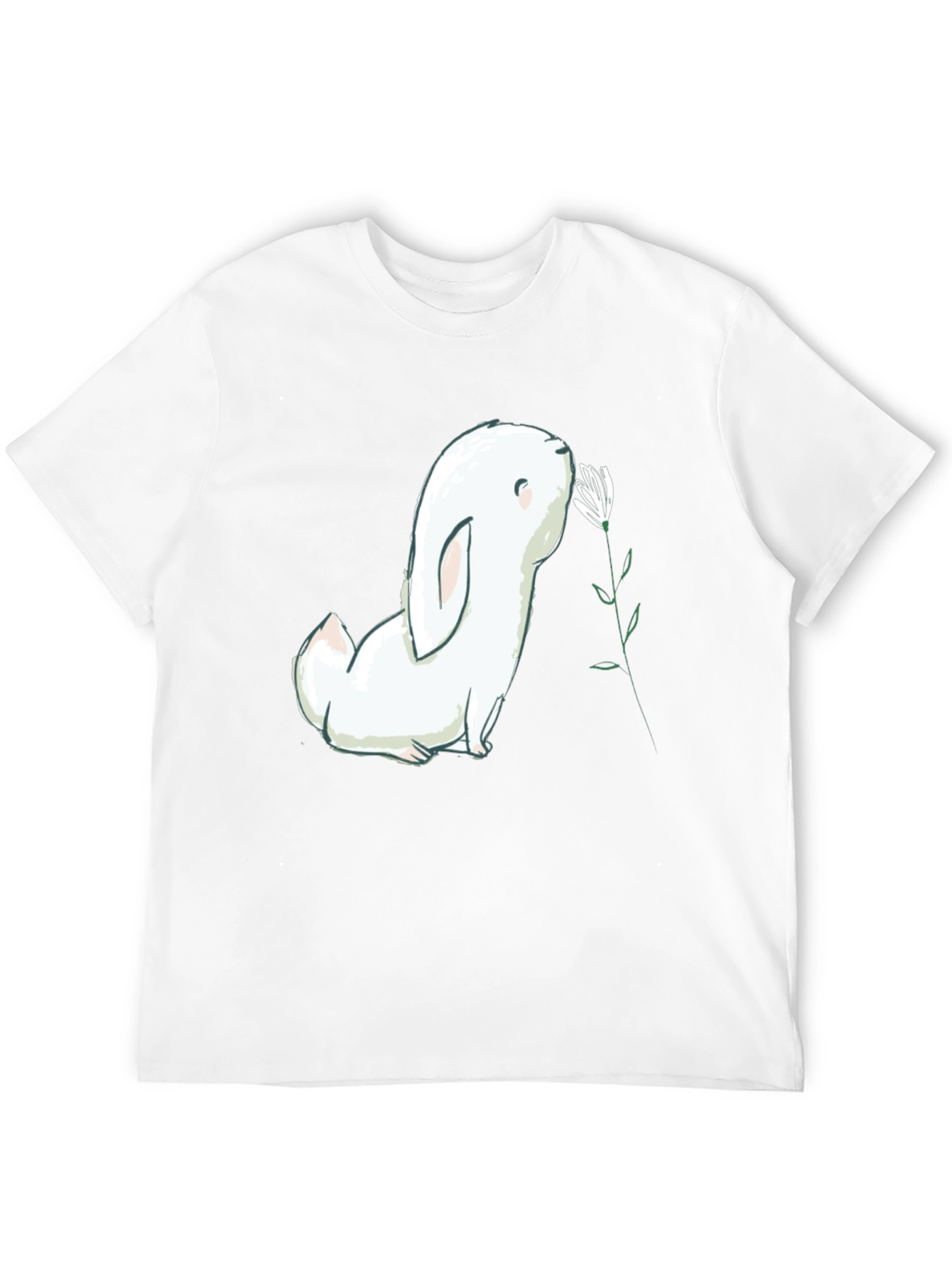 Bunny Sniffing Flower Graphic Tee
