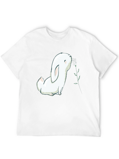 Bunny Sniffing Flower Graphic Tee