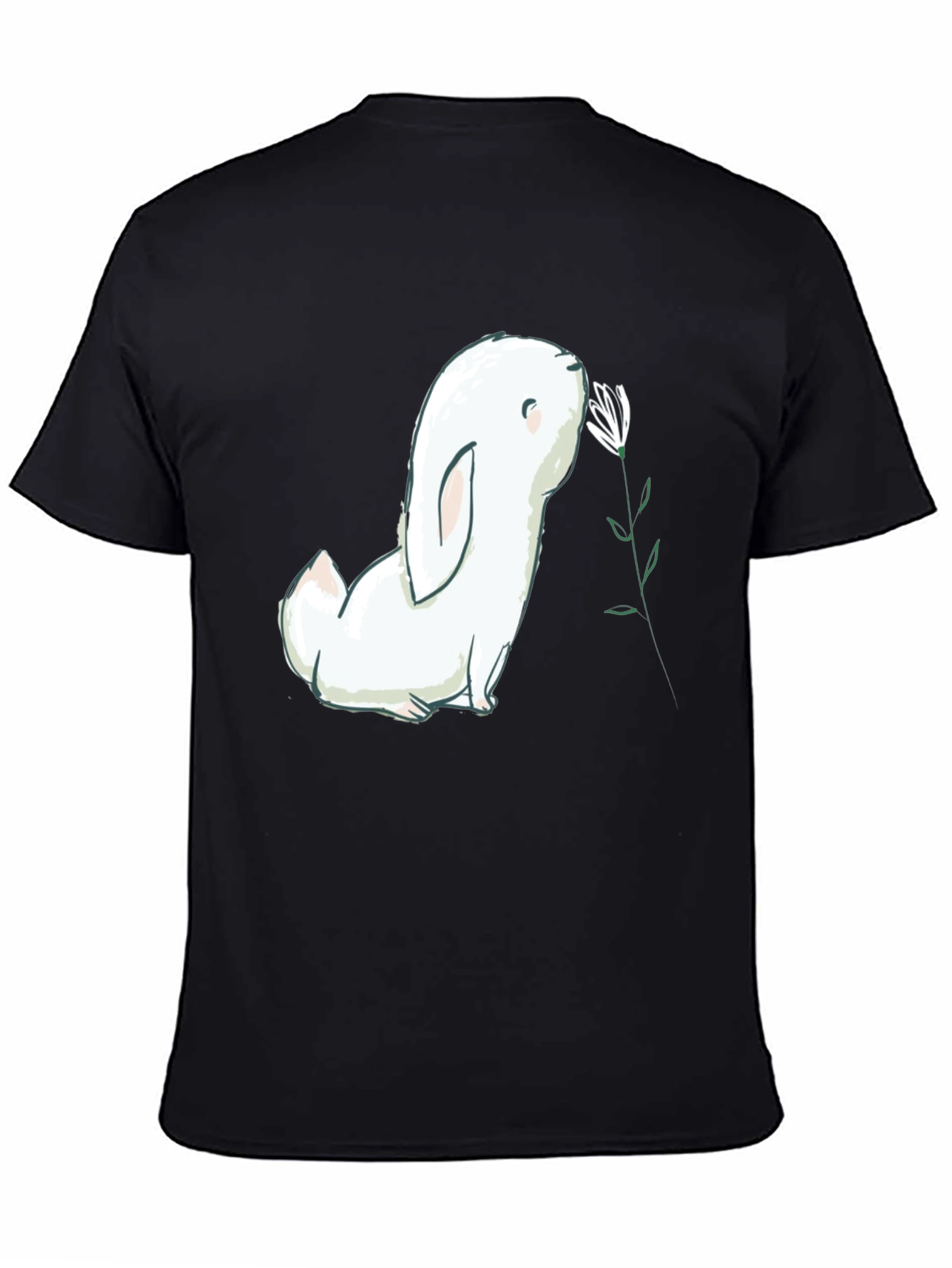 Bunny Sniffing Flower Graphic Tee