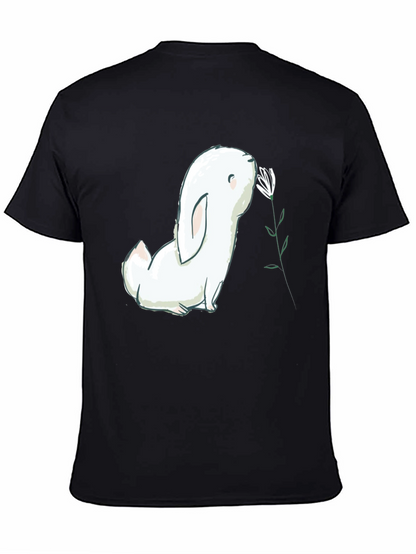 Bunny Sniffing Flower Graphic Tee