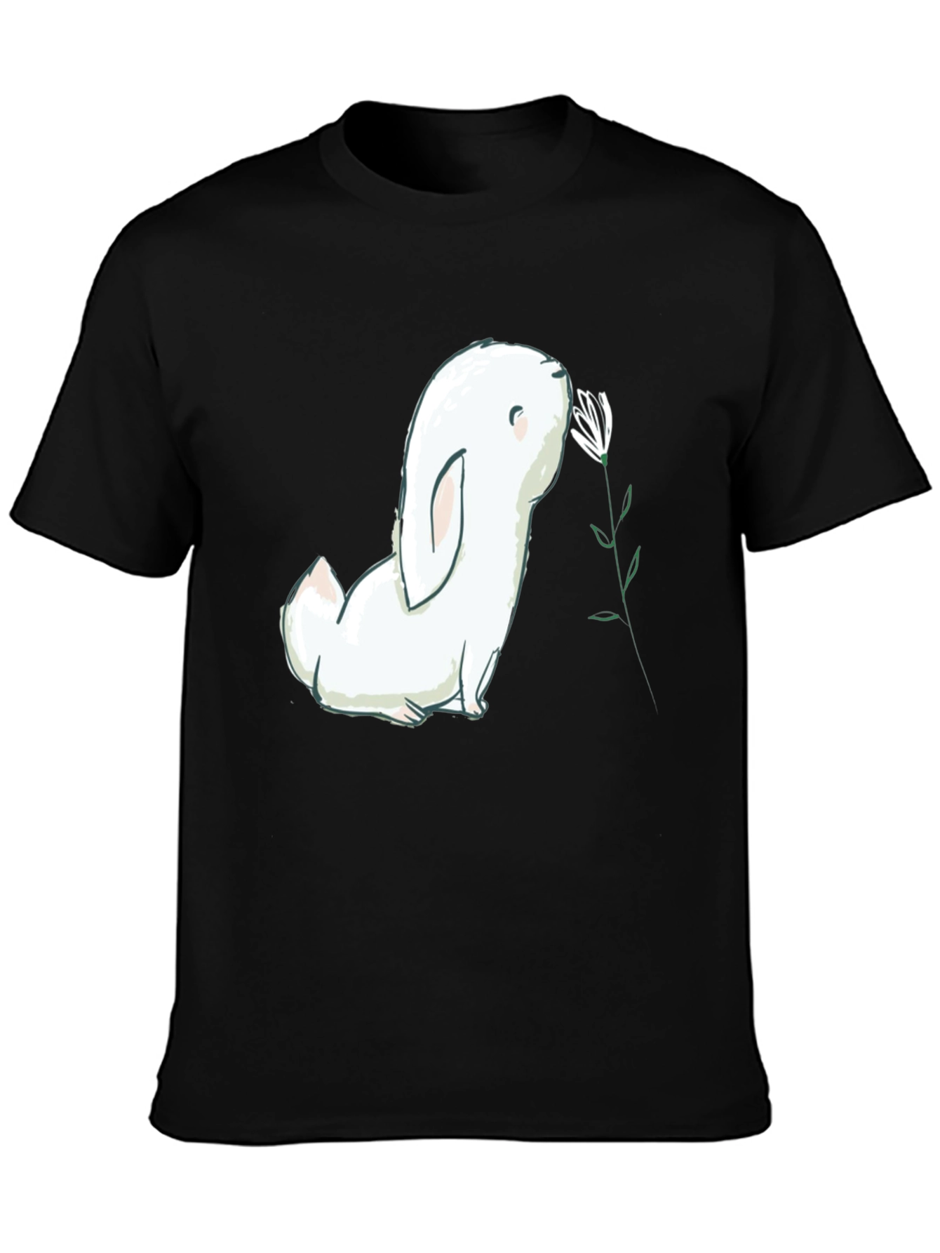 Bunny Sniffing Flower Graphic Tee