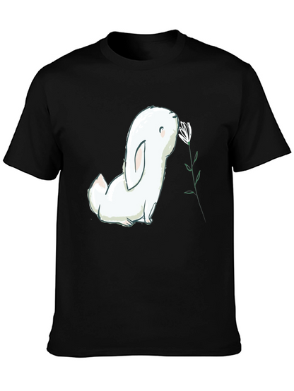 Bunny Sniffing Flower Graphic Tee