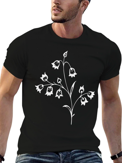 Floral Graphic Tee - Black Short Sleeve