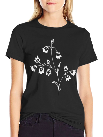 Floral Graphic Tee - Black Short Sleeve