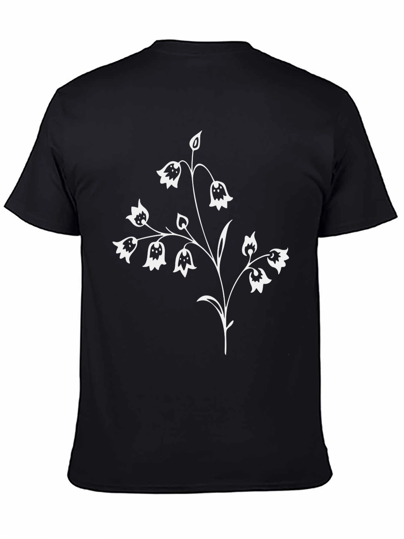 Floral Graphic Tee - Black Short Sleeve