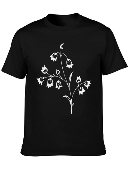 Floral Graphic Tee - Black Short Sleeve