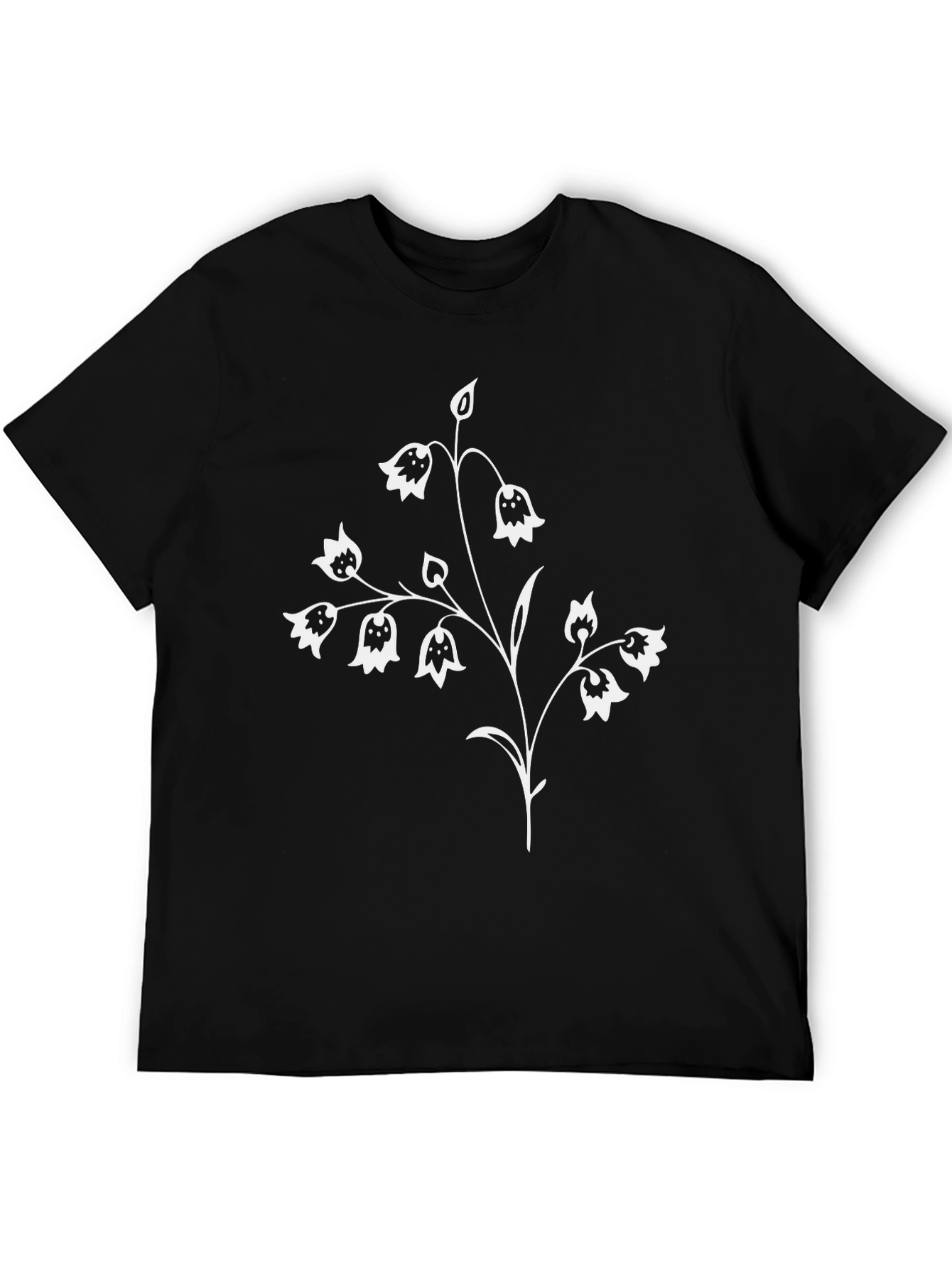 Floral Graphic Tee - Black Short Sleeve