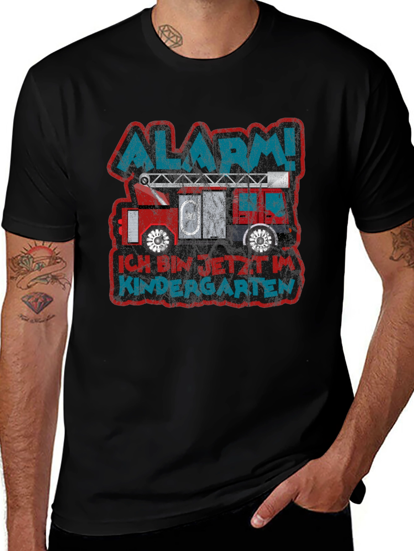 Alarm! Kindergarten Fire Truck T-Shirt