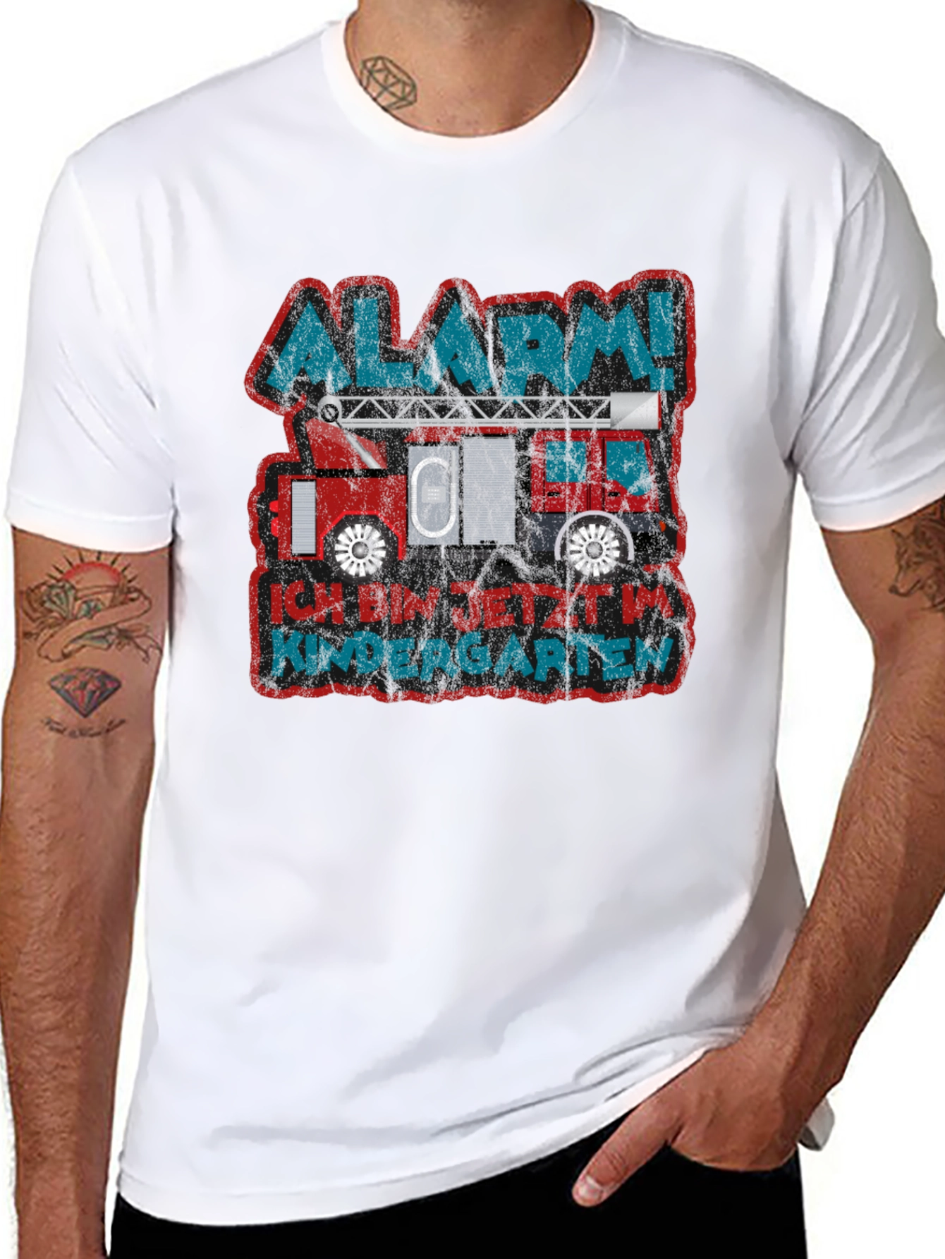 Alarm! Kindergarten Fire Truck T-Shirt