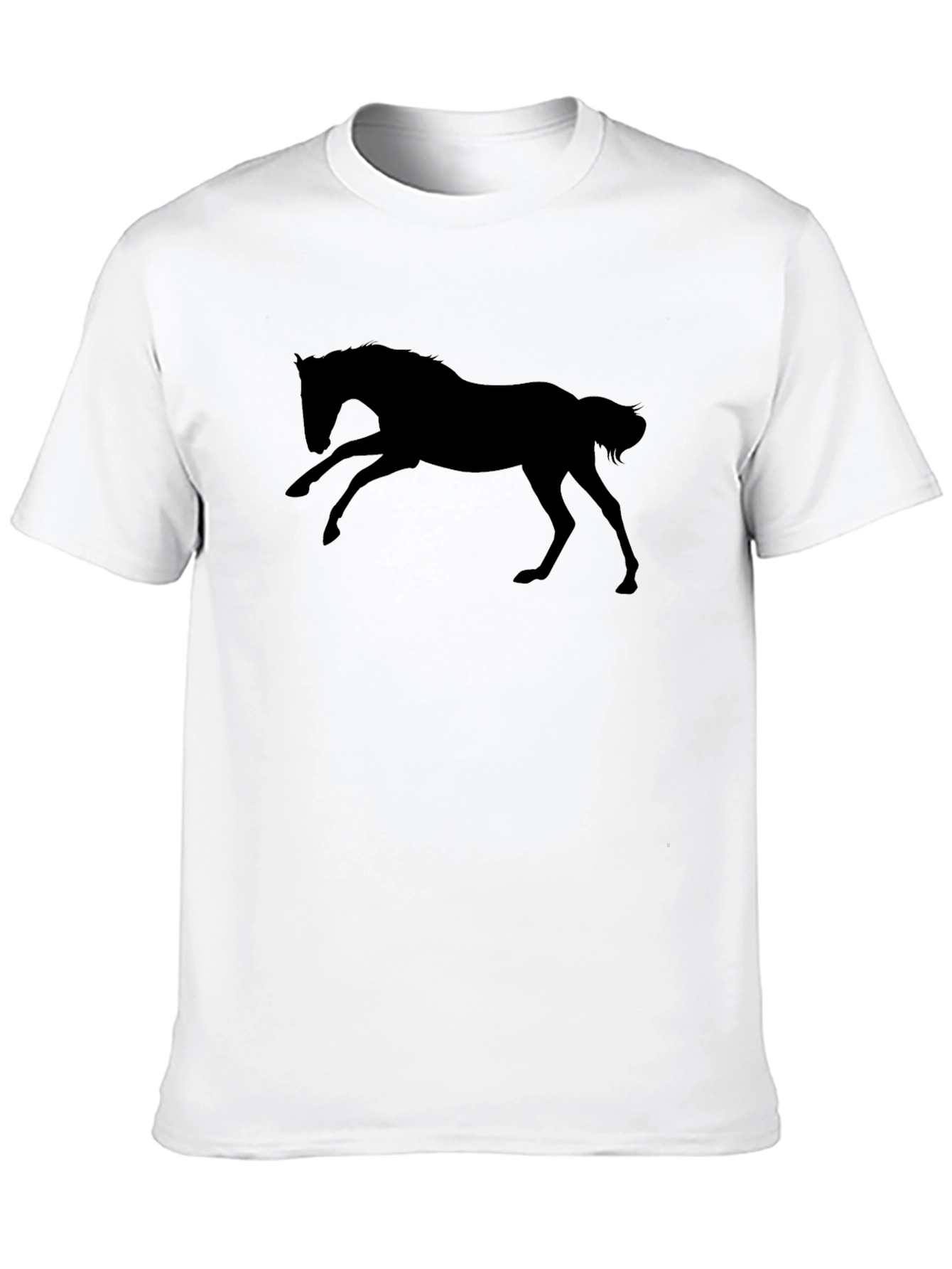 Black Horse Silhouette T-Shirt - Equestrian Style