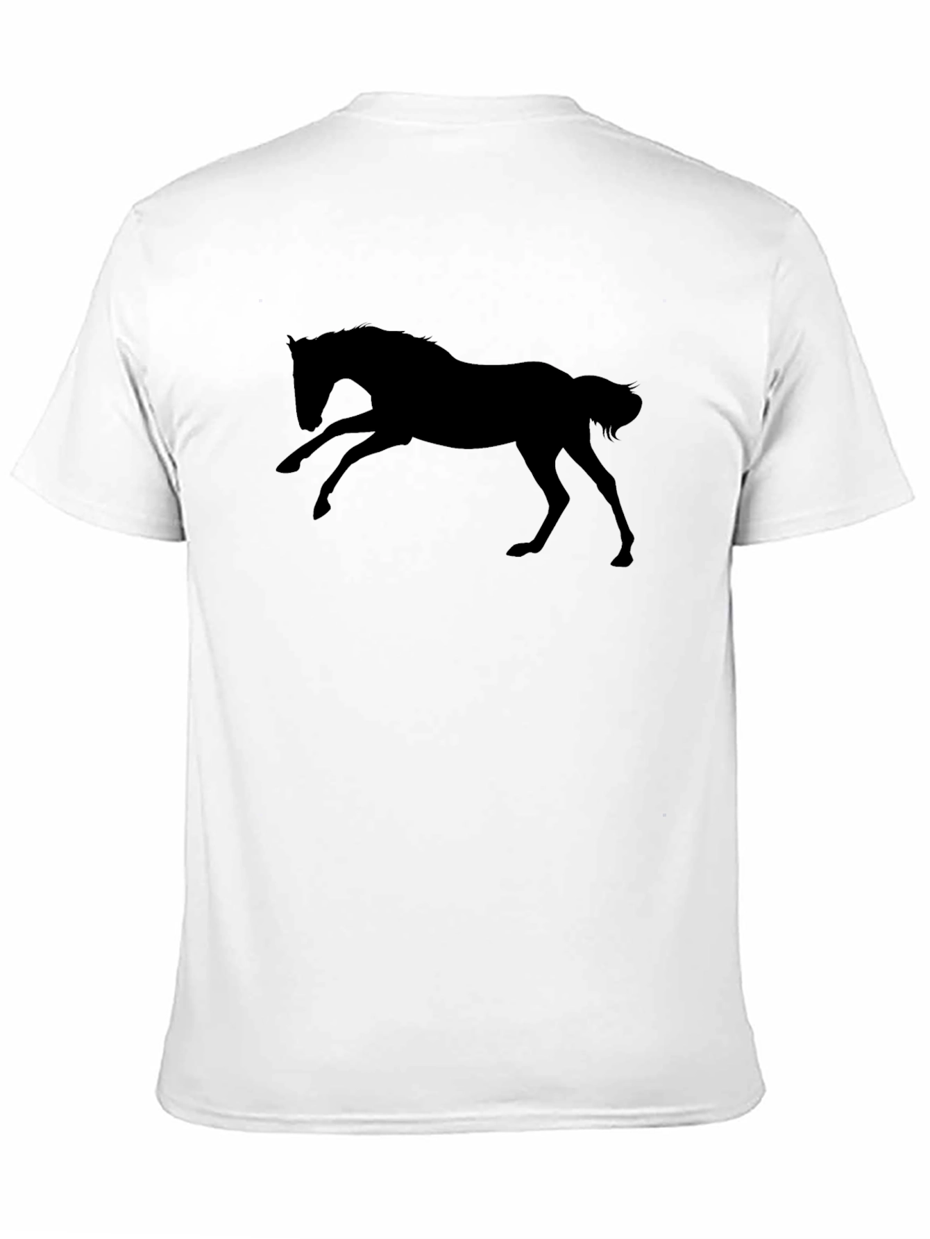 Black Horse Silhouette T-Shirt - Equestrian Style