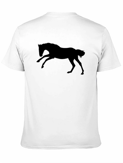Black Horse Silhouette T-Shirt - Equestrian Style