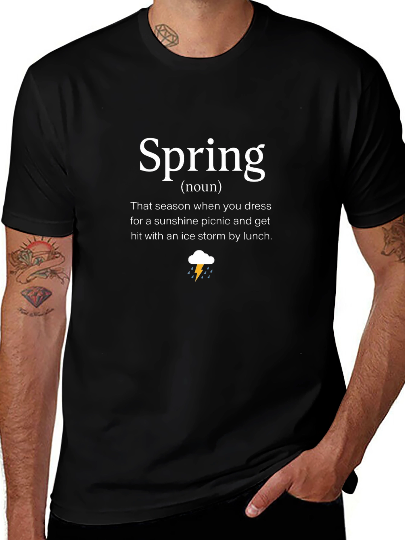 Funny Spring Definition Black T-Shirt