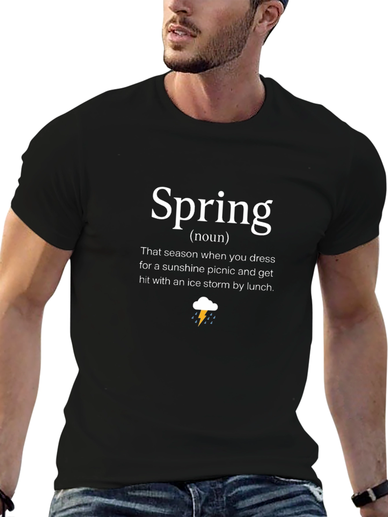 Funny Spring Definition Black T-Shirt