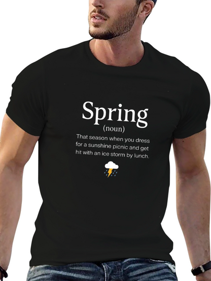 Funny Spring Definition Black T-Shirt