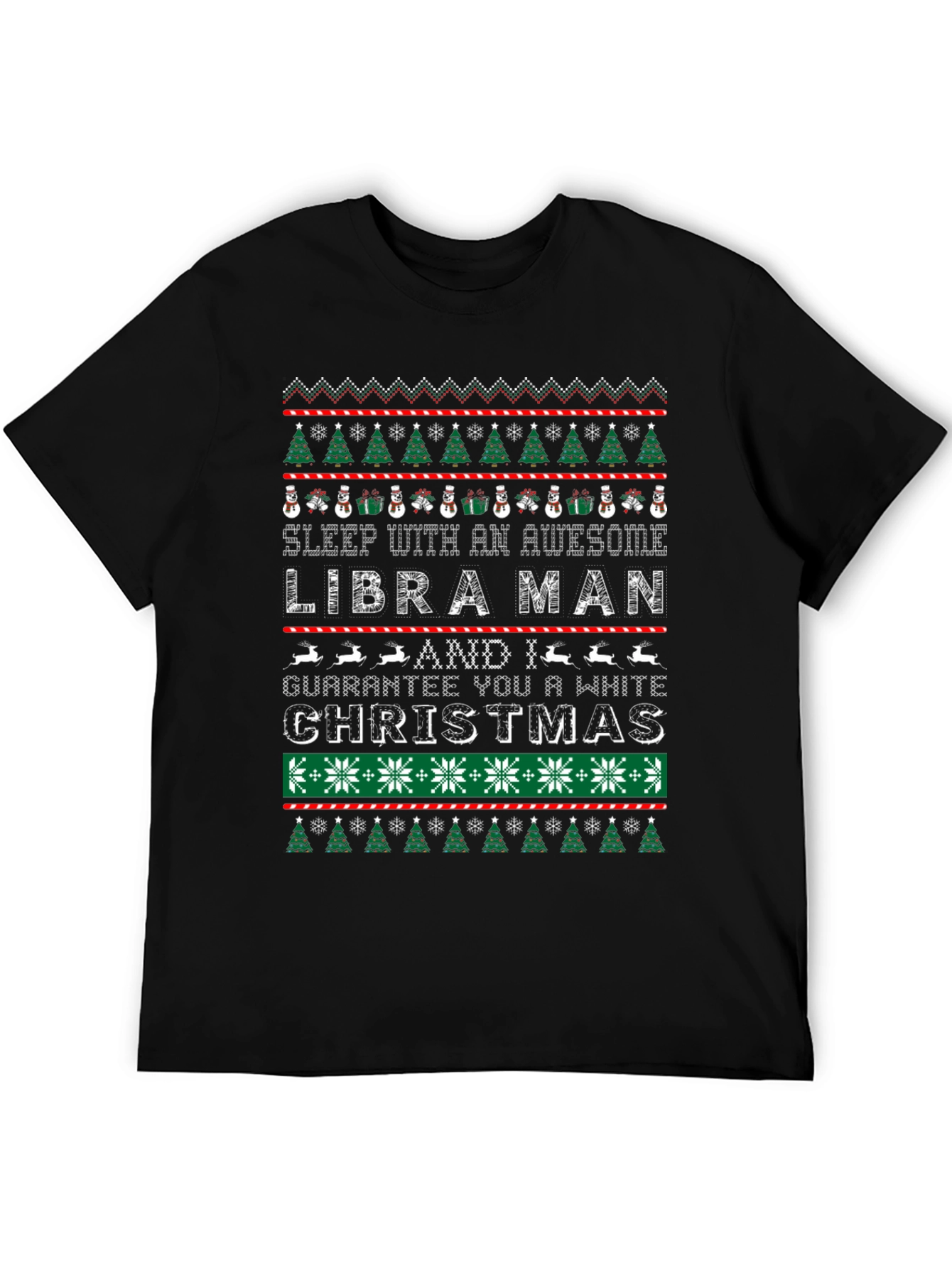 Libra Man Ugly Christmas Sweater Style T-Shirt