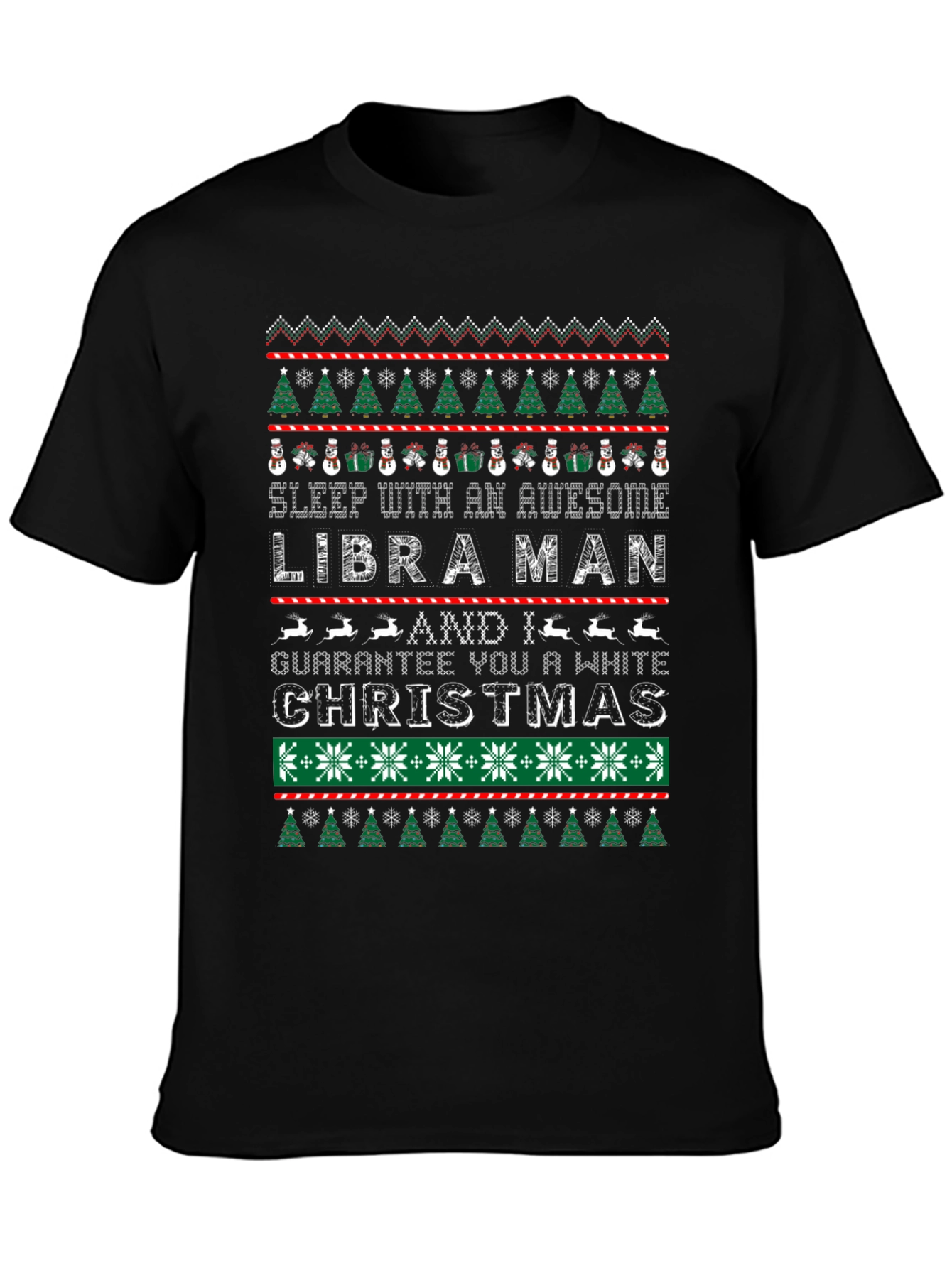 Libra Man Ugly Christmas Sweater Style T-Shirt