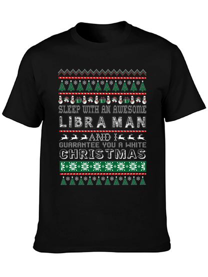 Libra Man Ugly Christmas Sweater Style T-Shirt