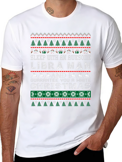 Libra Man Ugly Christmas Sweater Style T-Shirt