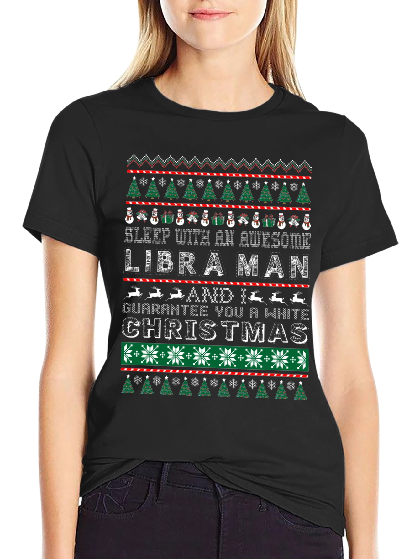 Libra Man Ugly Christmas Sweater Style T-Shirt