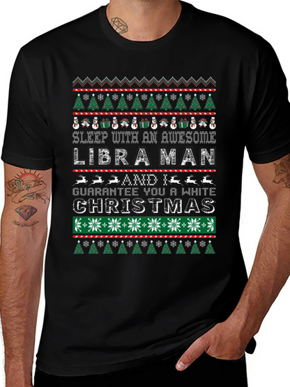 Libra Man Ugly Christmas Sweater Style T-Shirt