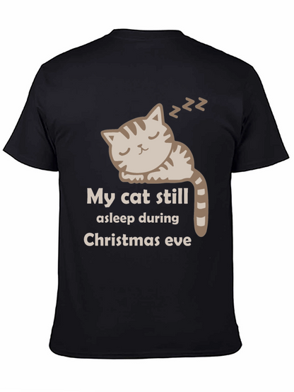My Cat Still Asleep Christmas Eve Graphic T-Shirt