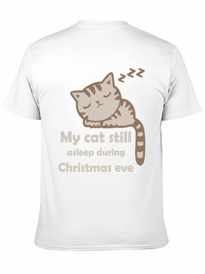 My Cat Still Asleep Christmas Eve Graphic T-Shirt
