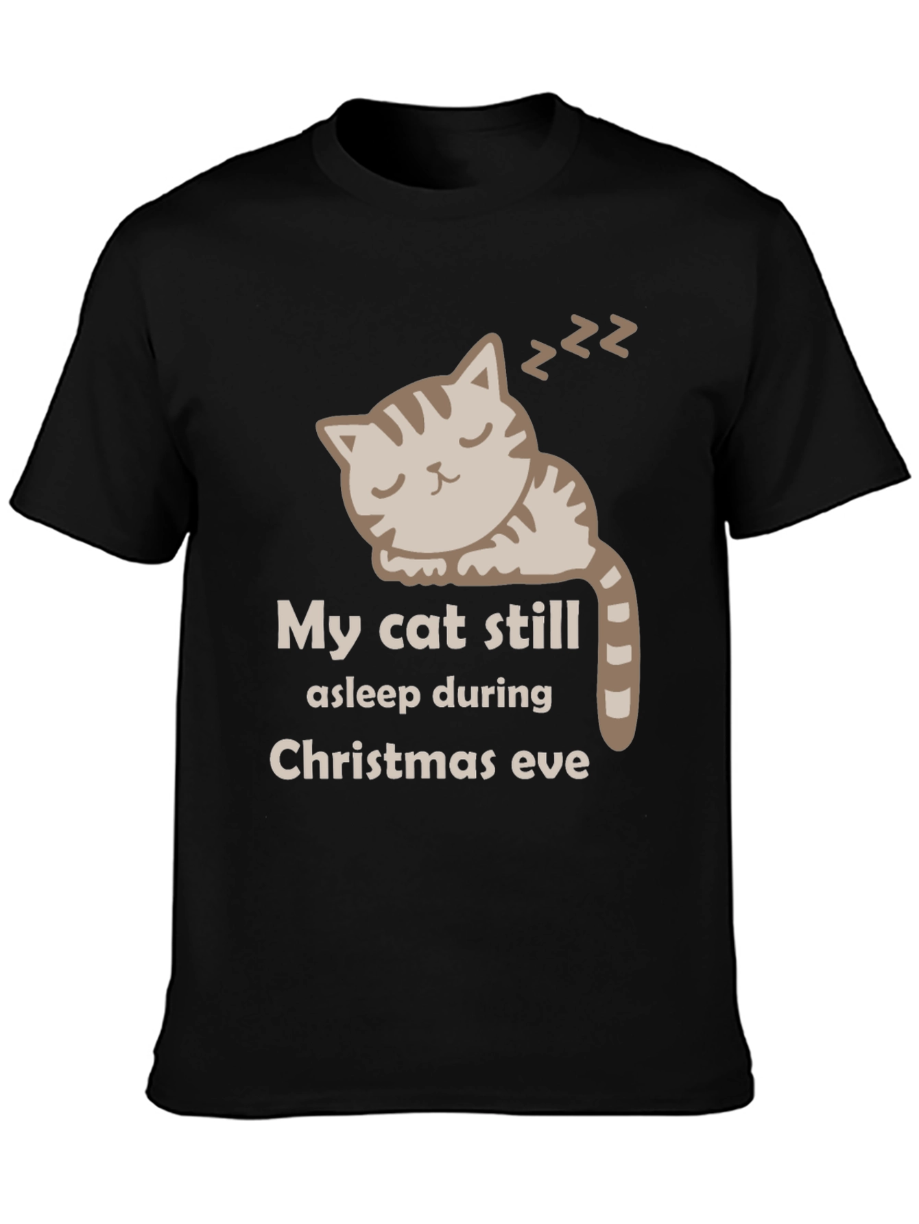 My Cat Still Asleep Christmas Eve Graphic T-Shirt