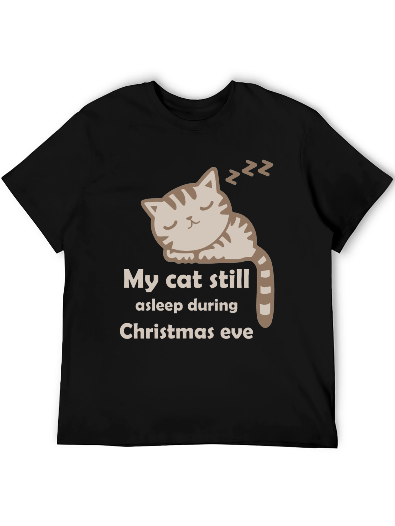 My Cat Still Asleep Christmas Eve Graphic T-Shirt