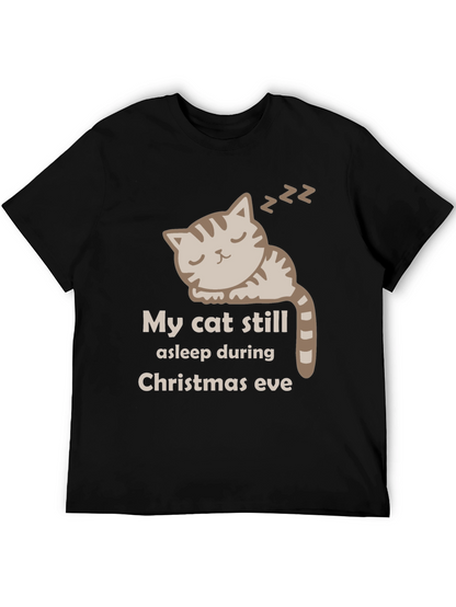 My Cat Still Asleep Christmas Eve Graphic T-Shirt