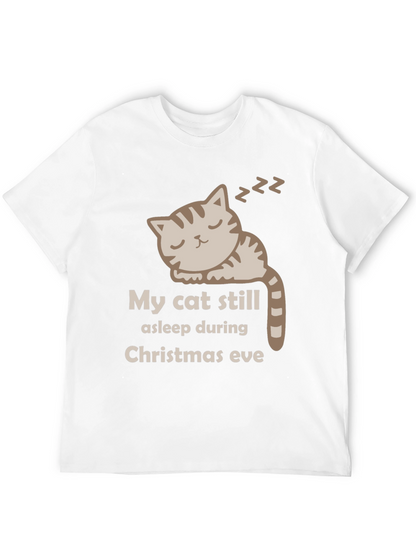 My Cat Still Asleep Christmas Eve Graphic T-Shirt