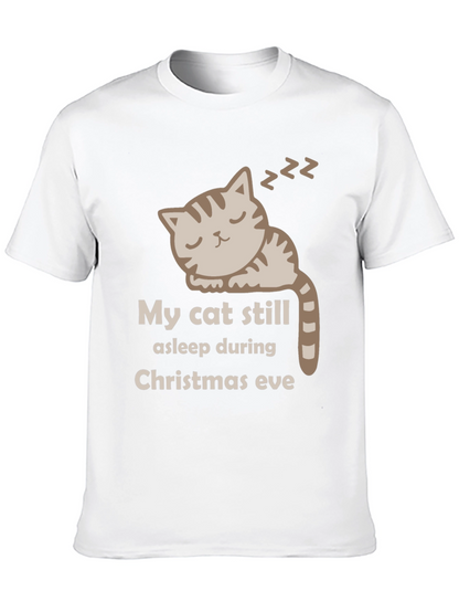 My Cat Still Asleep Christmas Eve Graphic T-Shirt