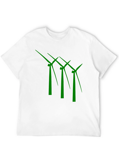 Eco-Friendly Wind Turbine Graphic T-Shirt