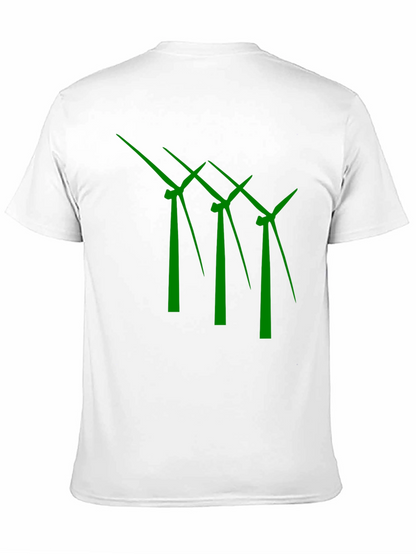 Eco-Friendly Wind Turbine Graphic T-Shirt