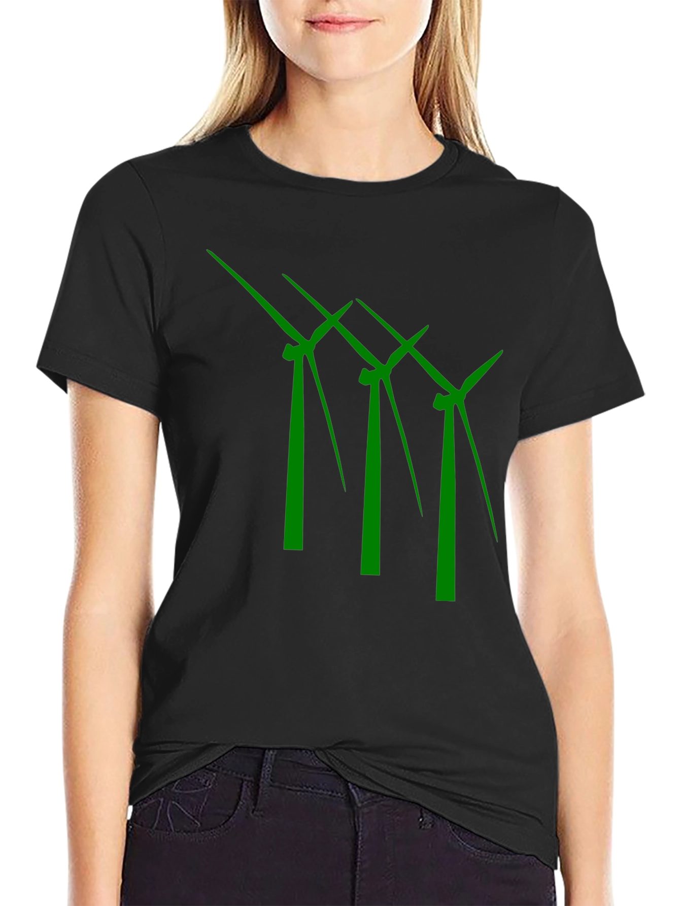 Eco-Friendly Wind Turbine Graphic T-Shirt